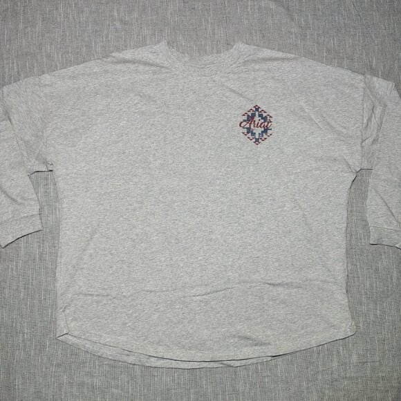 Ariat REAL Oversized Graphic Shirt Womens Size XXL Gray Aztec Western - Picture 1 of 13